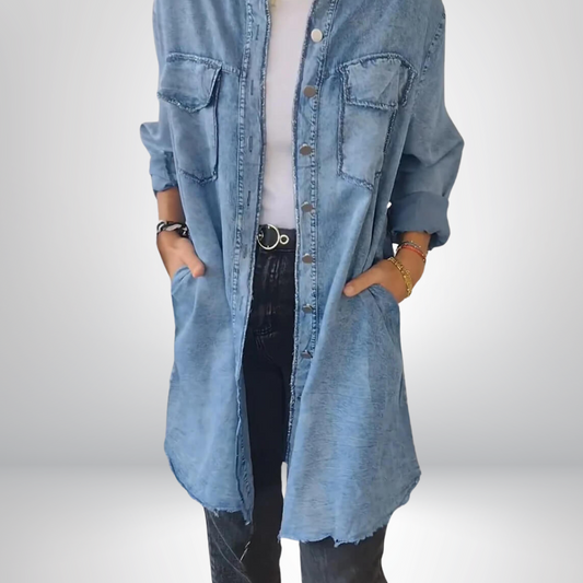 Sofia® | Stilren och mångsidig långärmad denimjacka med krage