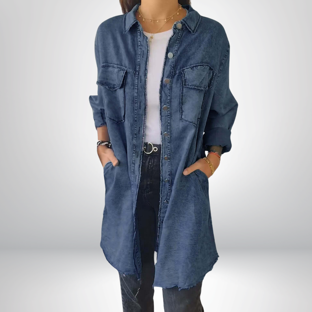 Sofia® | Stilren och mångsidig långärmad denimjacka med krage