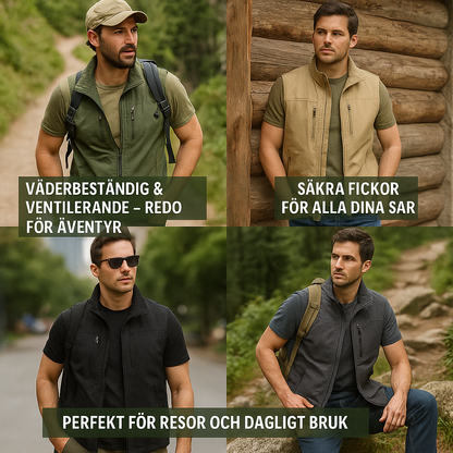 Olof™ | Andningsbar Cargo Bodywarmer med Flera Fickor