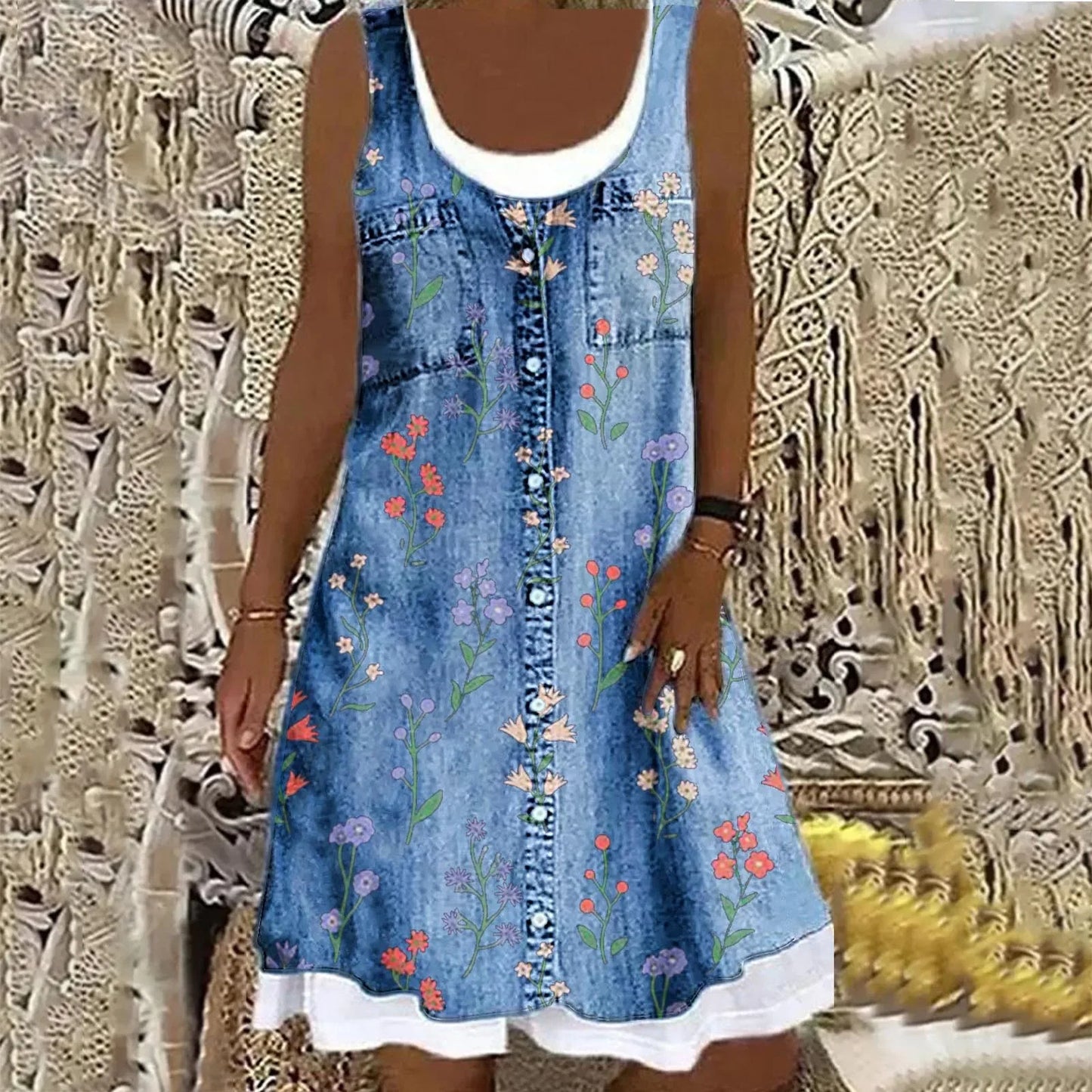 Sofia™ | Mjuk och elegant denimklänning