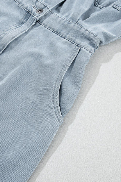 Sofia® | Elegant Denimkjole med Korte Flagermusærmer